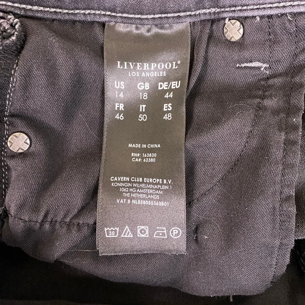 Liverpool Los Angeles High Rise Ankle Jeans Women's 14/32‎ Black / Charcoal Gray
